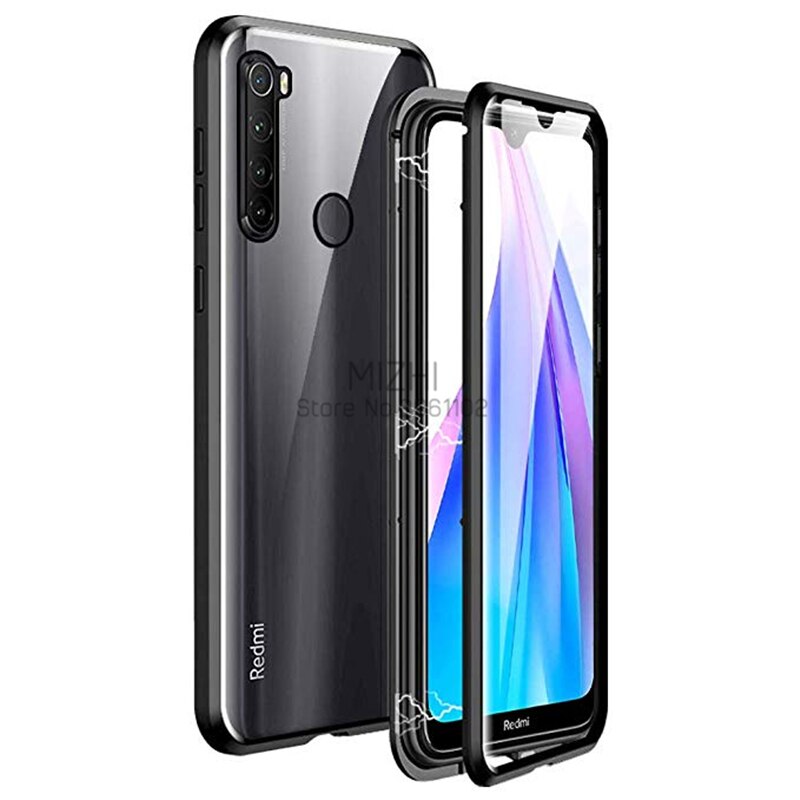 Coque 360 8 t 8t verre pour xiaomi redmi note 8t 8t protection arrière magnétique 8t métal: Note 8t / Noir