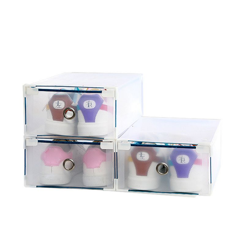 Opvouwbare plastic schoenenlade rechthoekige organizer schoenendoos doorzichtige stapelbare thuisruimtebesparende opbergcontainer