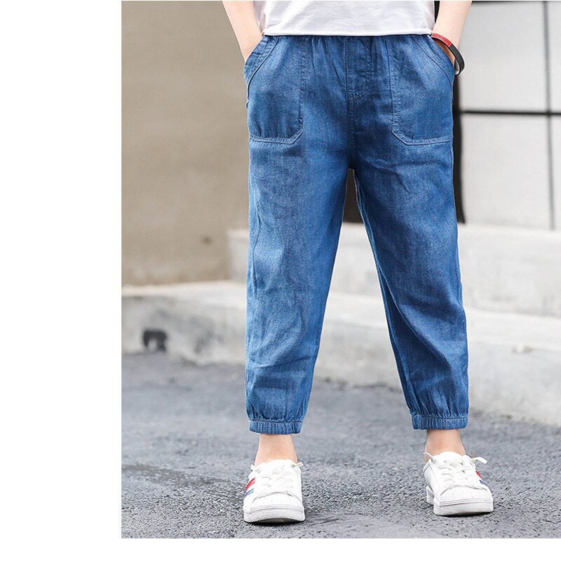 27Kids Herfst Jongens Jeans Dunne Broek Katoen Midden Taille Lente Kinderen Jeans 4-11 Jaar Ademend Voor huid