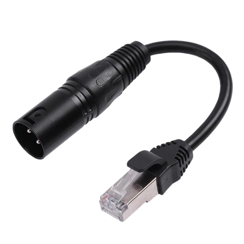 XLR3 to RJ45 Network Cable Female Port XLR Head to Network Cable Extension to XLR Male LED Light Cable: Default Title