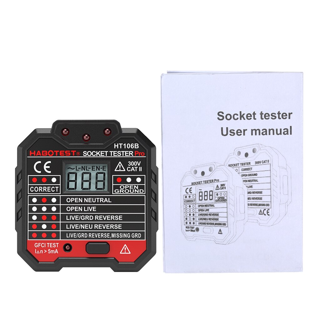 Digital Socket Tester Automatic Earth Wiring Detecter Circuit Polarity Detector Wall Plug Breaker Finder