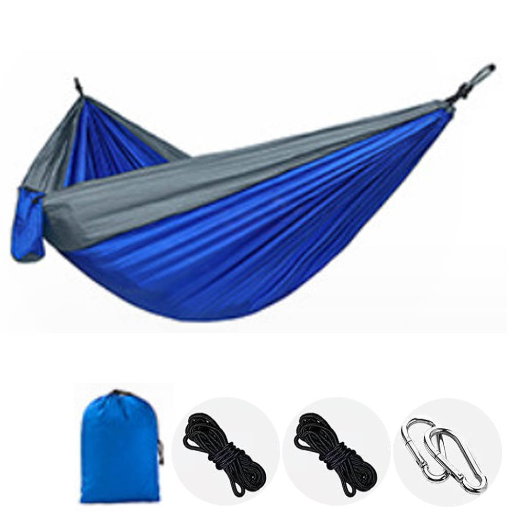 Neue Camping Hängematte Einzelne Person Tragbare draussen Mit Nylon Farbe Passenden Hängematte Hohe Festigkeit Fallschirm Stoff Hängen Bett: Schwarz
