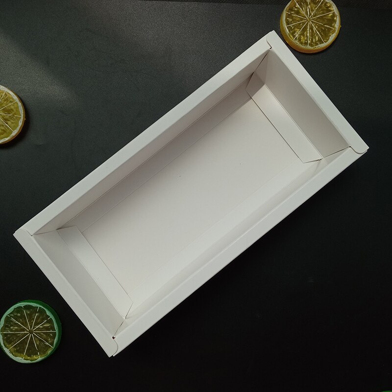 10pcs Rectangle Kraft Paper Box Folding With Transparent PVC Window Candy Box Christmas Decoration Package Box