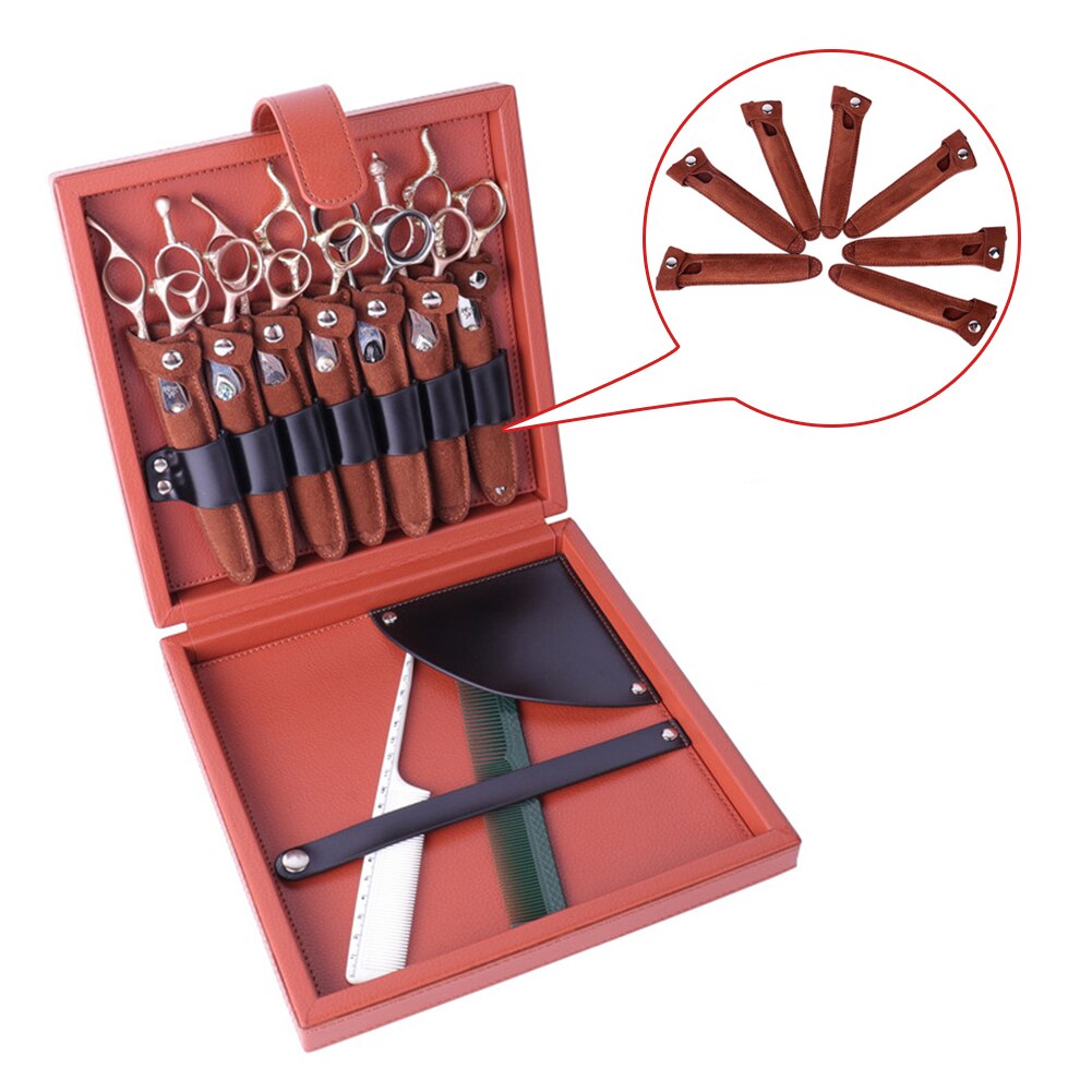 Kapper Schaar Box Praktische Salon Thuis PU Lederen Tool Case Kapper Draagbare Opslag Professionele Houder Organizer Effen