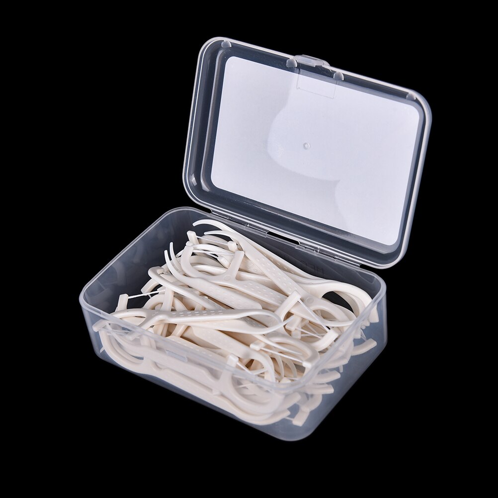 50 Stks/partij 3D Dental Floss Interdentale Borstel Tanden Stick Tandenstokers Floss Pick Mondhygiëne Schoon Gezondheidszorg Wit