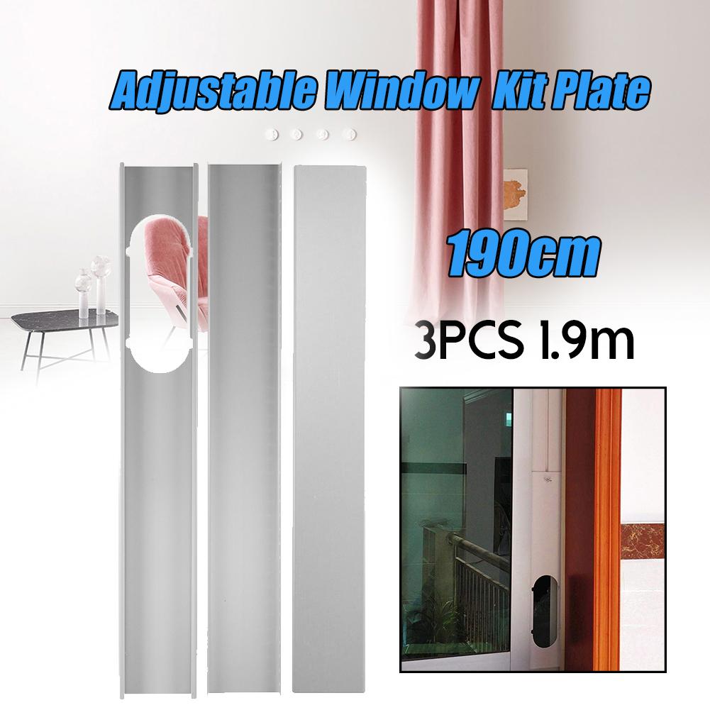 3Pcs Portable Air Conditioner Adjustable Window Plate Kit Exhaust Hose Board
