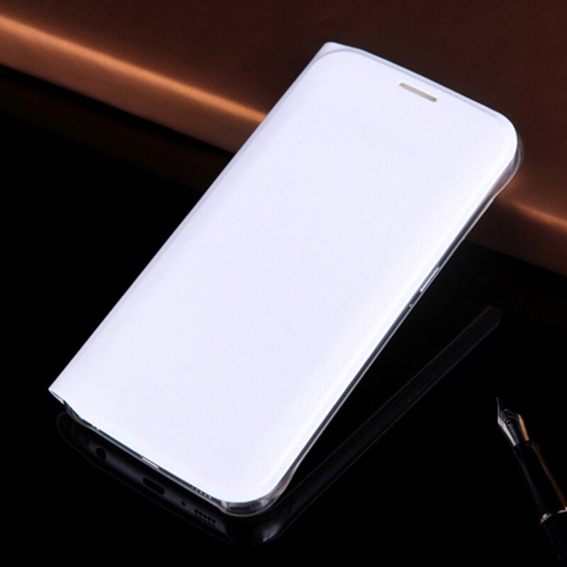 Slim Wallet Holster Original Leather Case Flip Cover Card Holder Sleeve Bag For Samsung Galaxy S6 G920 / S6 Edge G925 5.1inch: For Galaxy S6 / White