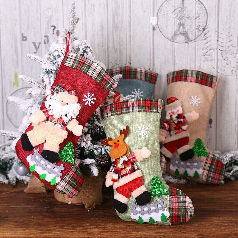 Jongen meisje Unisex Kerst Kids Candy Tassen Kerstman Sneeuwpop Elanden Opslag Xmas Decor candy cookie pack