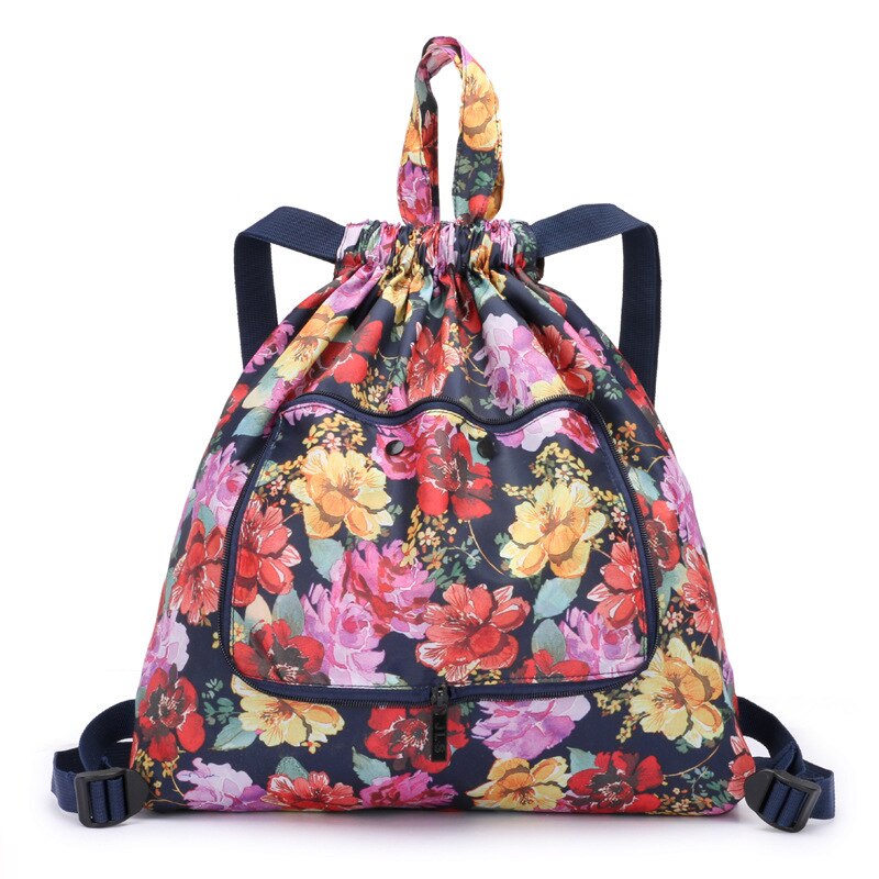 Multifunctional Backpack Women Leisure Printing Backpacks Nylon Waterproof Shoulder Bags Shopping Large Capacity Backpack Travel: Red