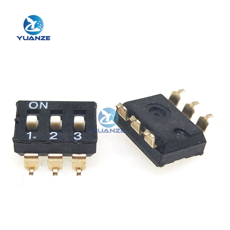 10pcs/lot Slide Type SMT SMD Dip Switch, 2.54mm Pitch 2 Row 4 Pin 2 Position / 8 pin 4 Position / 16 pin 8 Position: Blue