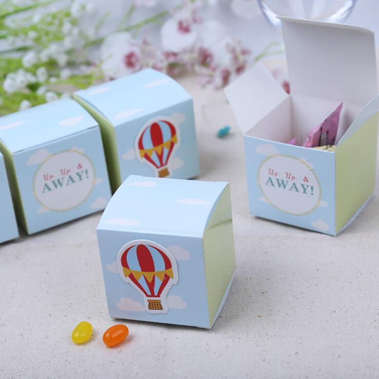 10 stks/partij Stijl Air Ballon Leuke Paper Candy Box Baby Shower Gunst Doos Verjaardagsfeestje Box Voor jongen En Meisje
