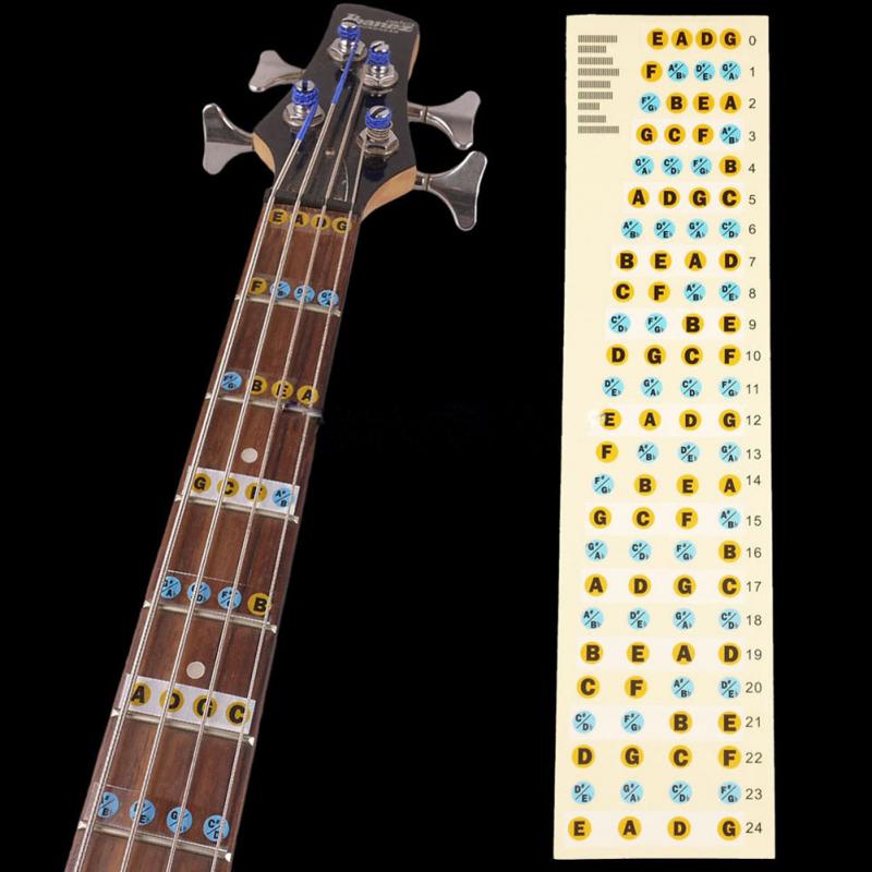 2 Stuks Fretboard Notities Labels Gitaar Schaal Etiketten Sticker Toets Decals Voor 6-Snarige Bas Akoestische Elektrische Gitaar