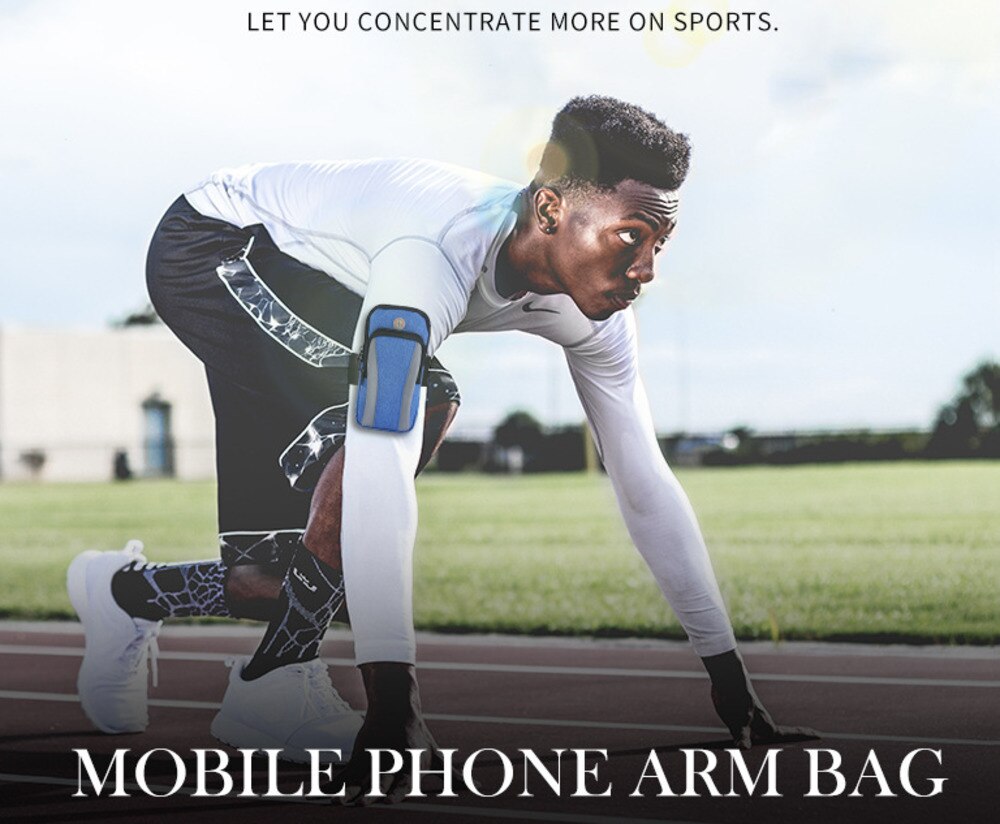 Til 6 tommer mobiltelefon armbånd håndholder taske gym udendørs sport løbende armbånd taske til iphone på hånd skulder arm pose