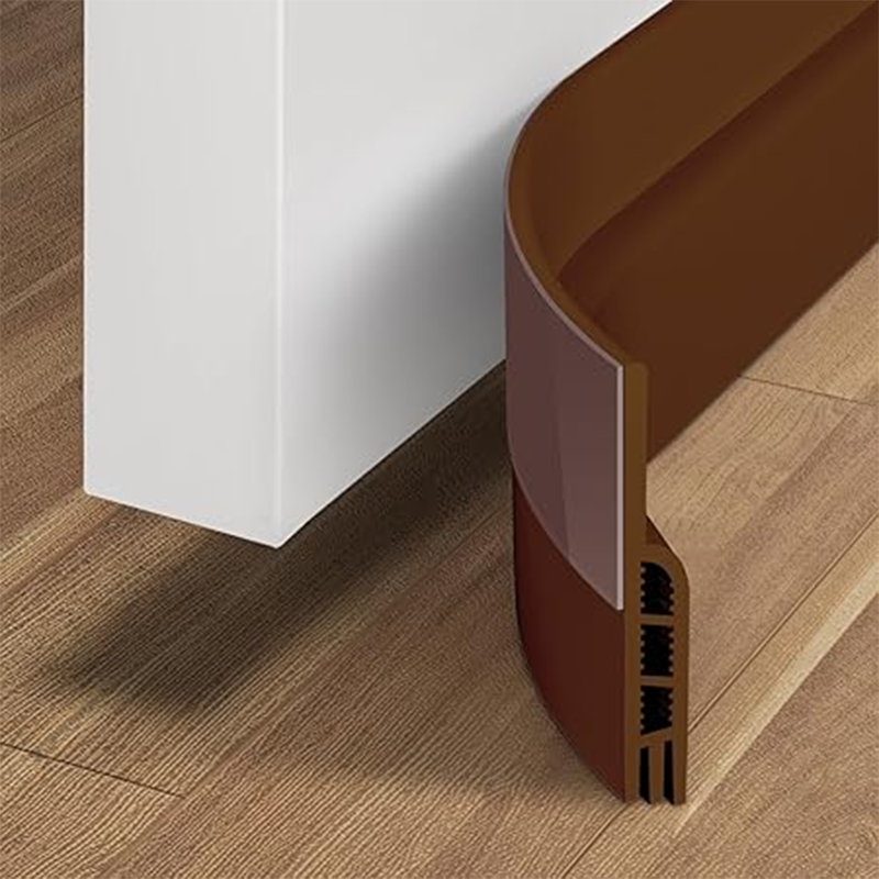 Door Draft Stopper Under Door Draft Blocker Insulator Door Sweep Weather Stripping Noise Stopper Strong Adhesive: Greyish Brown