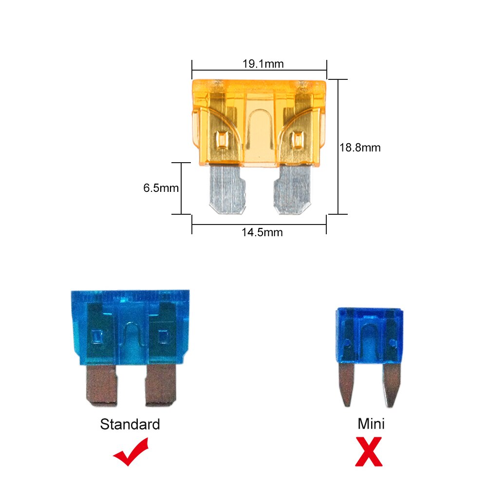 12- vejs blade sikringsboks holder sikringsblokke led indikator 10 stk sikringer 10 stk terminaler til bilbåd marine campingvogn 12v 24v