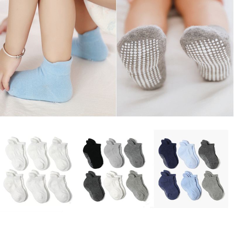 6 Paare/los Winter Baumwolle Socken Anti-Unterhose nicht Schleudern Knöchel Socken Baby Kleinkind freundlicher Jungen Mädchen 0-7Jahre