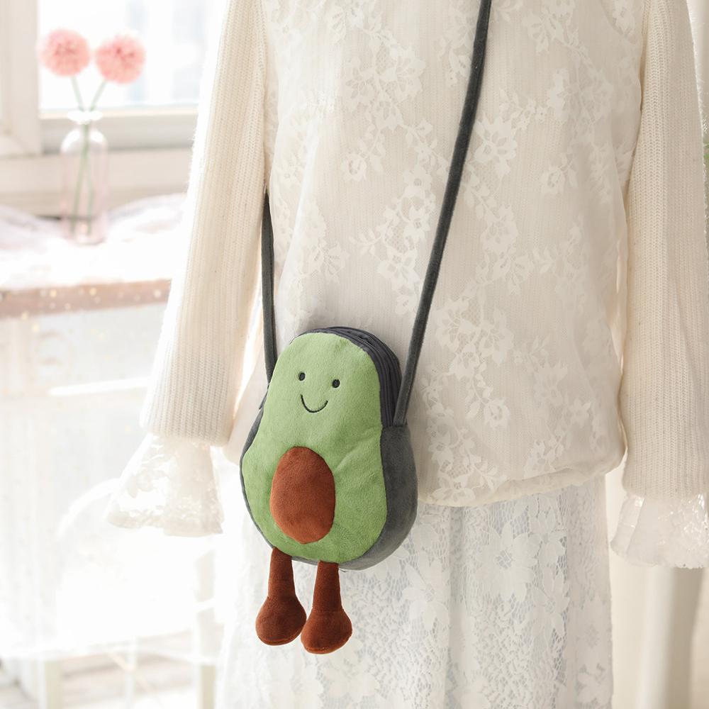 Tegneserie sød plys dinosaur og avocado pung børn piger yndig skuldertaske xmas fødselsdag