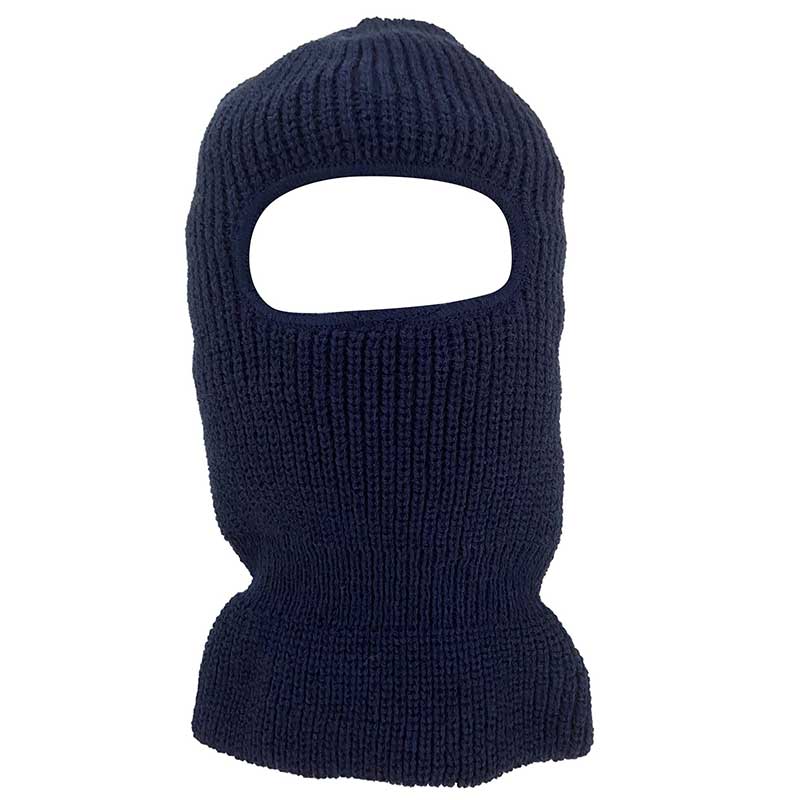 KNITTED HOOD BALACLAVA 1 HOLE SKI MASK: Blue