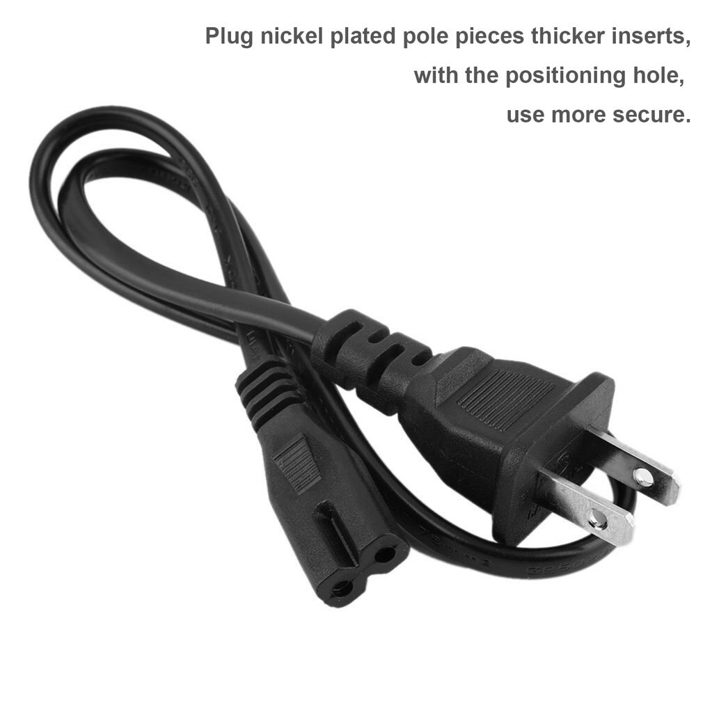 Netsnoeren Ac Voeding Adapter Cord Kabel Connectors 2 Pin 2-Prong 50Cm Us Plug