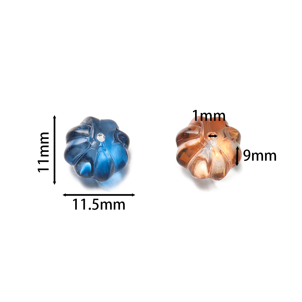 30 unids/pack de cuentas de calabaza de cristal, cuentas espaciadoras sueltas para pulsera, collar, pendientes, llavero, accesorios para hacer joyería hechos a mano DIY