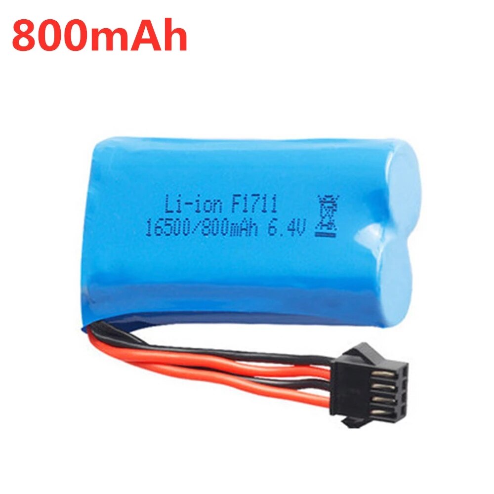 6.4v 500mah 750mah 800mah 1000mah Li-ion Battery for wltoys L959 18628 RC Car Boat Trucks Spare Parts: Yellow