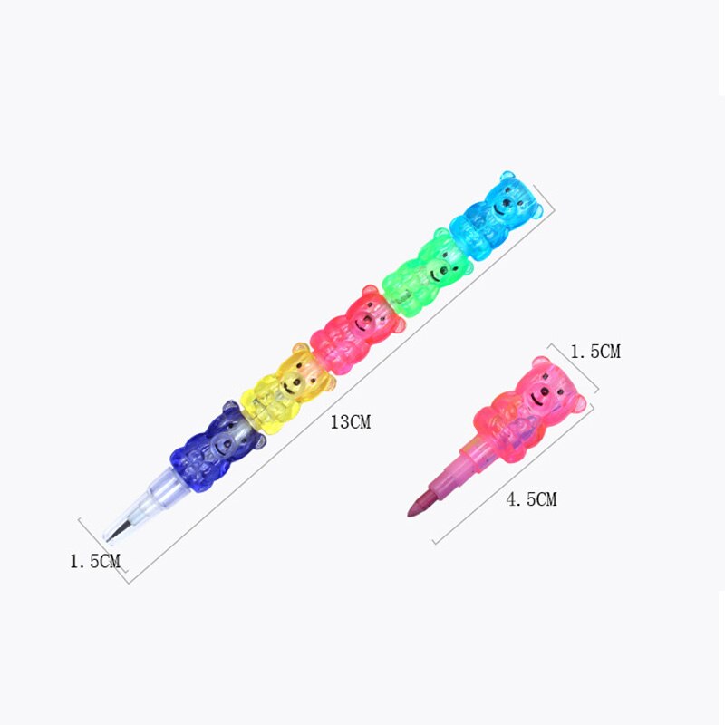 3 Pcs/lot 5 Colors Crayons Kawaii Cartoon Bear Graffiti Drawing Pastel Pen for Kids School Office Stationery Art Supplies