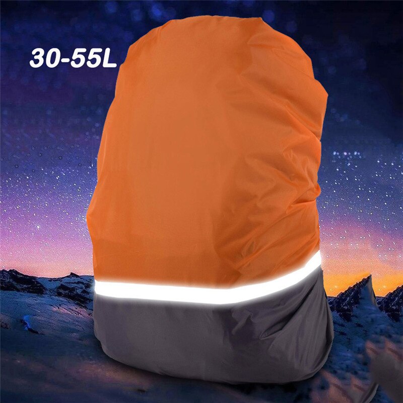 Waterproof Bag Cover 30L to 55L Polyester Milticolor with Reflective Strip Backpack Dust Rain Cover For Camping Hiking Climbing