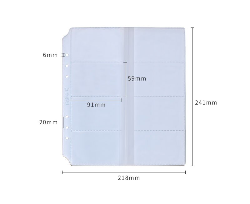 Helder transparant PVC PP inserts zakken 10 vellen voor kaart: M 10pcs