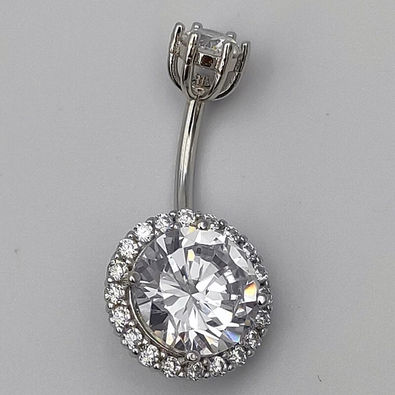 925 sterling silber bauch ring cubic zirkon Nabel Körper Piercings Schmuck 1 stücke