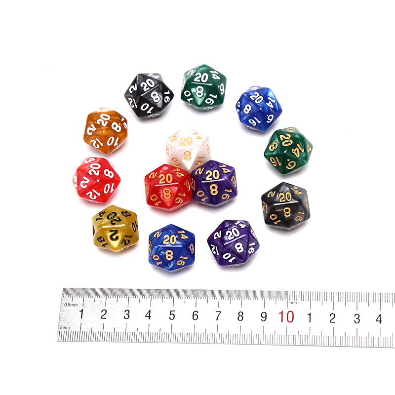 1PC Duurzaam Pearlized D20 Dobbelstenen Acryl 20 Zijdige Dobbelstenen voor Board Game