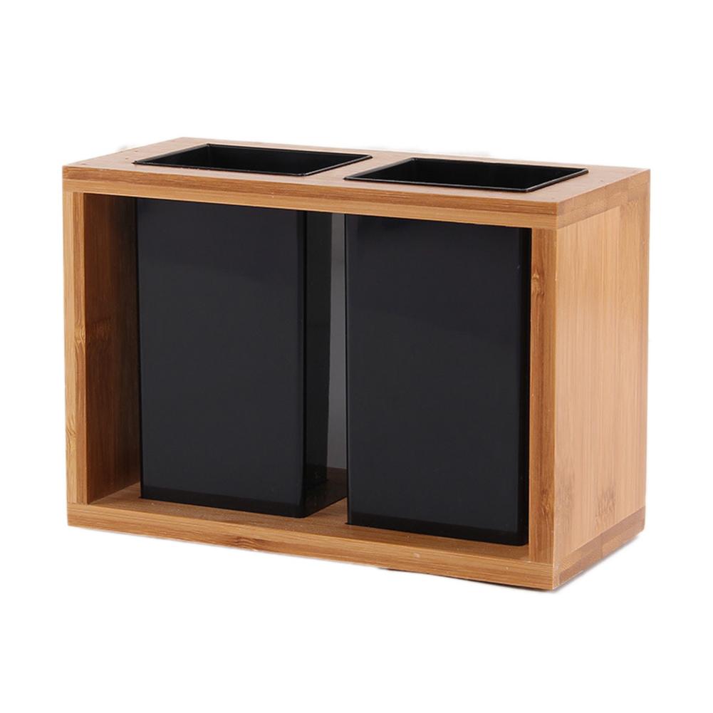 Kitchen Cutlery Storage Box Multifunctional Bamboo Chopsticks Drain Stand Chopsticks Partition Storage Rack Drawer Organizer: B