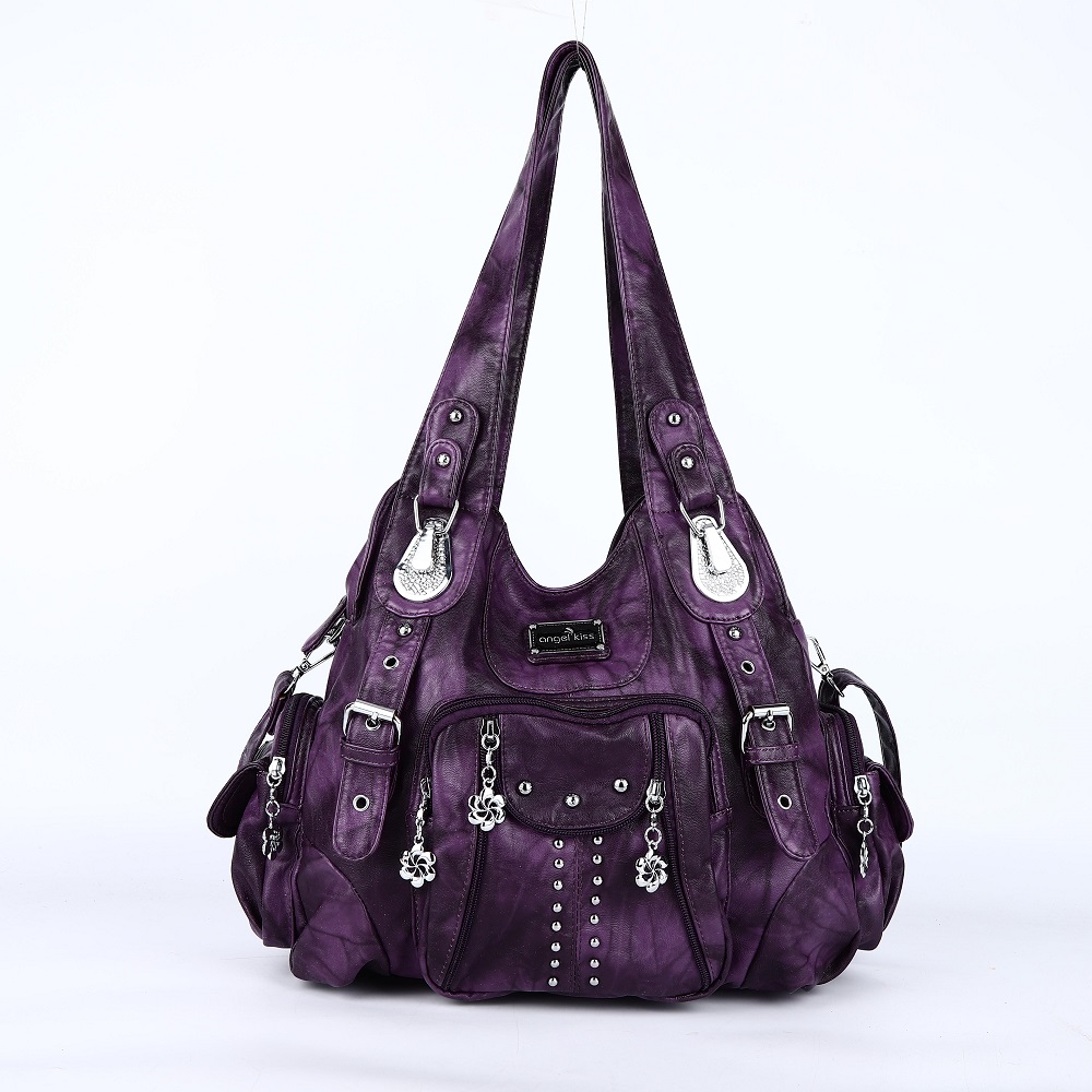 Angelkiss Bag Women Handbags Women Shoulder Bags PU Leather Handbag Female Satchel Big Shoulder Purse Bag bolsa feminina: Brown