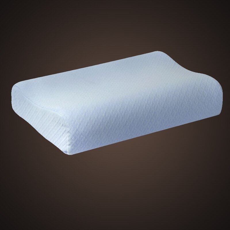 Thailand naturlig latex seng cervikal ortopædisk pude 60 x 40 x 12 x 10cm sove sengetøj bølgekurve formet hukommelse skum puder: Himmelblå