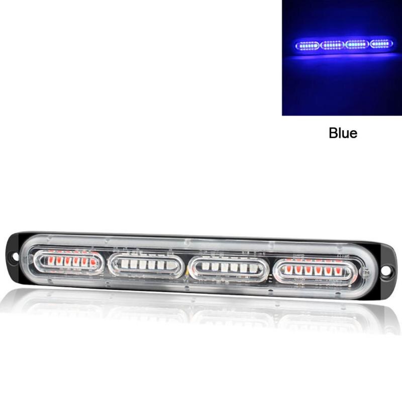 Voiture camion clignotant d'urgence tableau de bord stroboscopique voyant d'avertissement jour en cours d'exécution Flash Police lumières 24 barre de Led Modes clignotants 12V hors route: Blue
