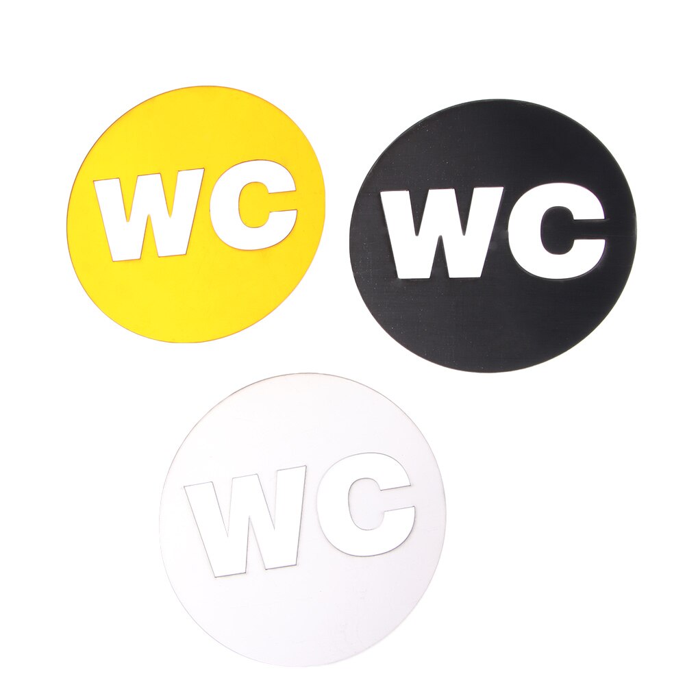 1 Pcs Self-adhesive WC Mirror Sticker Door Sign Removable Wall Decal Acrylic Home Bathroom Decoration Craft