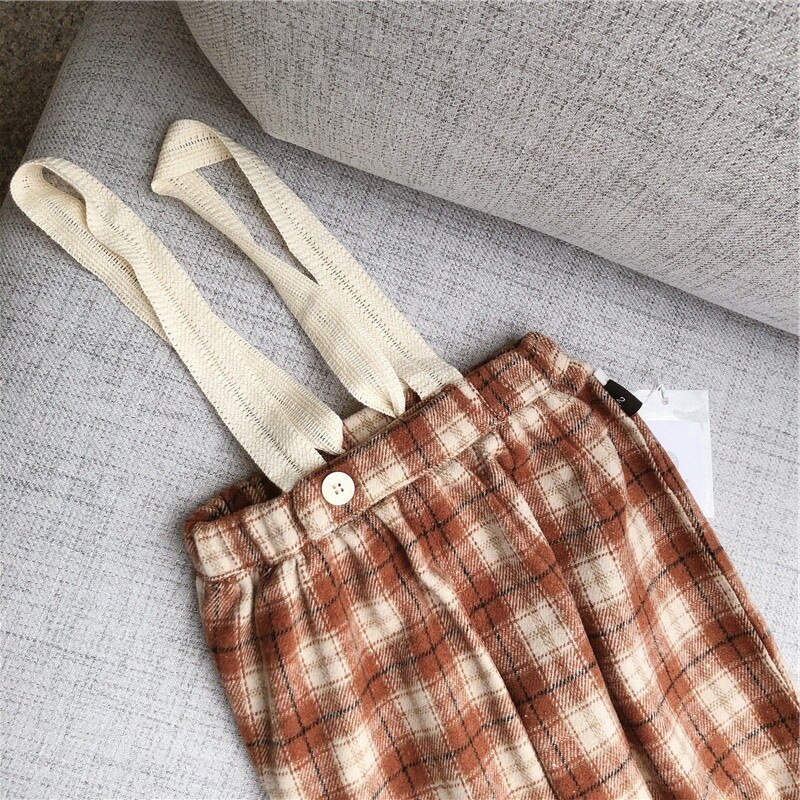 Pantalones de otoño Retro de tela escocesa para niño niña ropa de otoño para niños