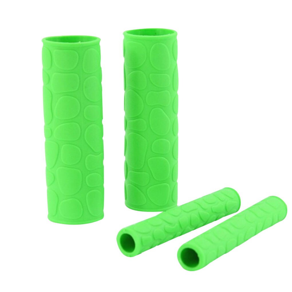 1 Paar Motorcycle Stuur Grip En 1 Paar Rem Koppelingshendel Rubber Fiets Mountainbike Stuur Mouw: green