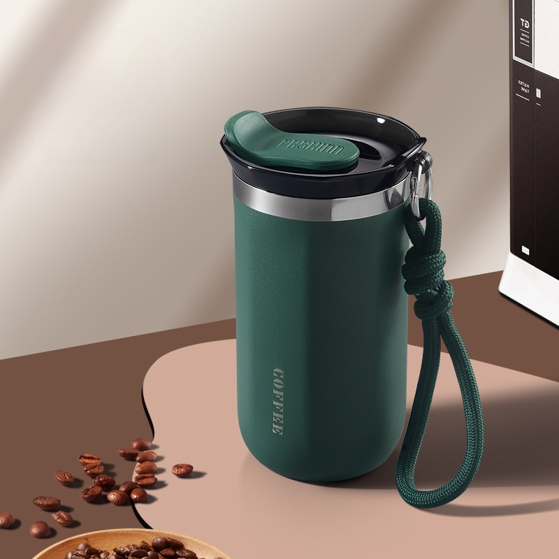 304 Stainless Steel Thermos Cup Large Capacity Coffee Cup Portable Water Cup: Red