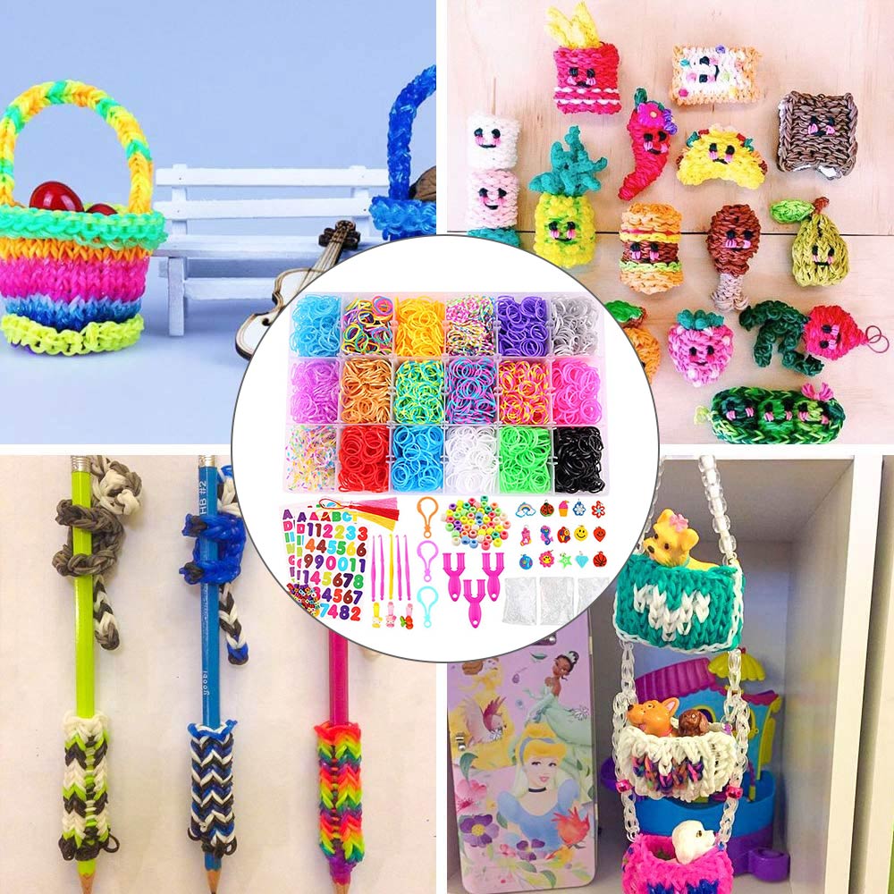 Jeu de bandes artisanales en caoutchouc pour enfants, 4400/10000 pièces, Kit de fabrication de Bracelet, pour filles