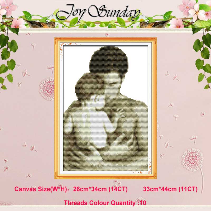Angel Baby Girl Lover counted Cross Stitch 11CT 14CT Cross Stitch Set DIY Cross-stitch Kit Embroidery Needlework: Paternal love(3) / 14CT blank canvas