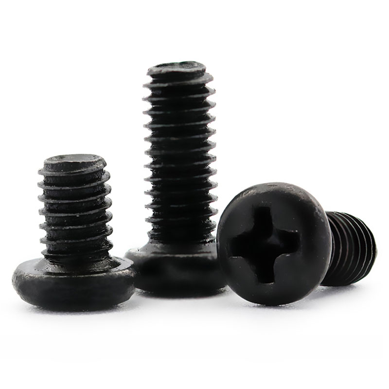 Vis à tête ronde M1 M1.2 M1.4 M1.6 M1.7 M2 M2.5, vis à tête cylindrique Phillips noire, vis et boulons pour Machine électronique