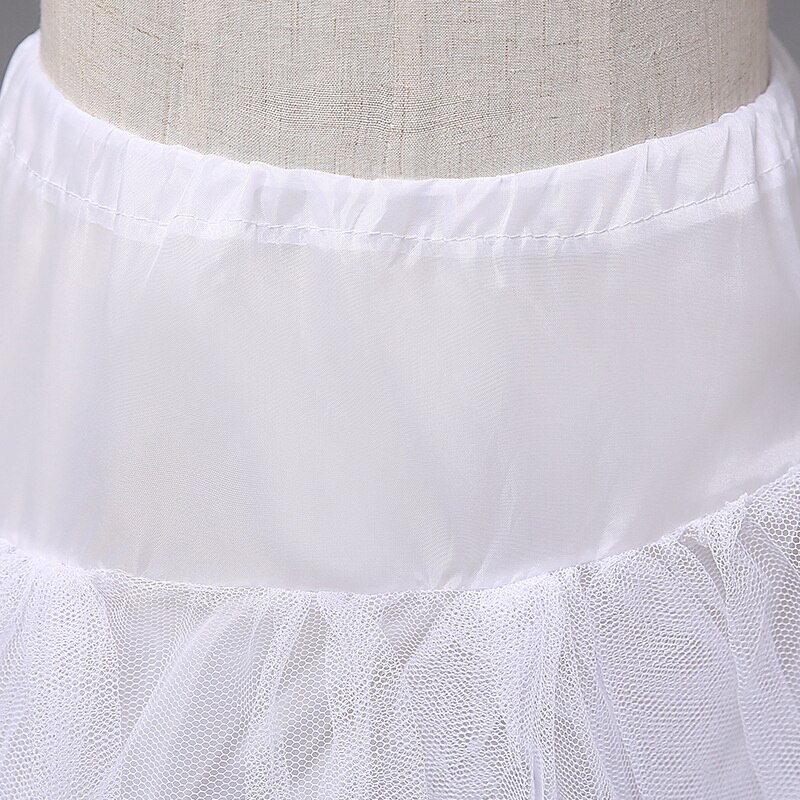 Adjustable 3 Layers Hoopless Petticoat for Girls Kids Long Cosplay Party Crinoline Slip Flower Girls Wedding Dress Underskirt