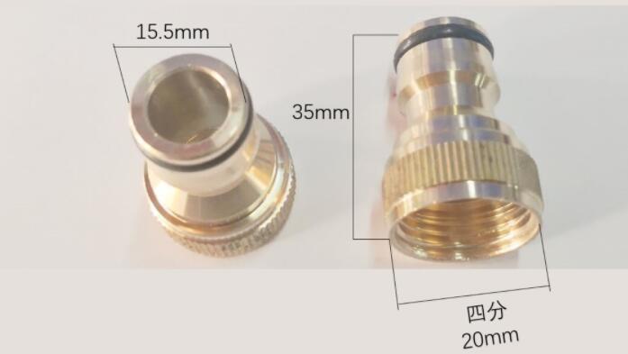 2pcs Copper faucet adapter female threaded connector for Washing Machine tap inlet pipe interface fittiing car wash accessories: gold / 2pcs