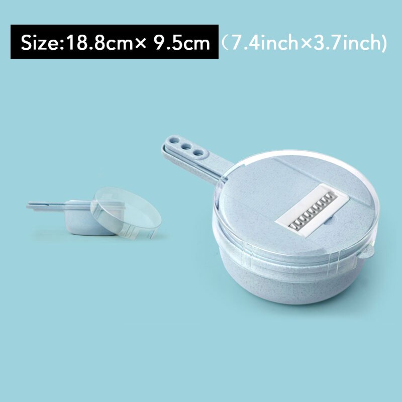 Mandoline Schneidemaschine Gemüse Cutter Kartoffel Schäler Karotte Zwiebel Reibe mit Sieb Effiziente Küche Zubehör Zubehör Werkzeug: Blau