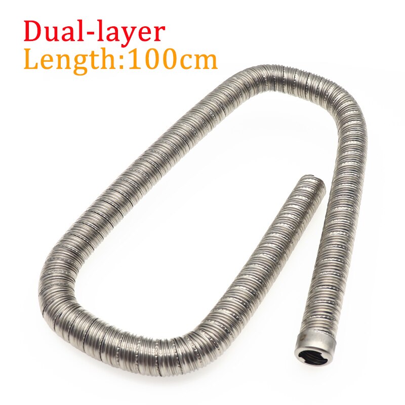 100cm 24mm dubbla lager bilvärmare avgasrör luft diesel värmare avgasslang slangledning rostfritt stål för webasto eberspacher