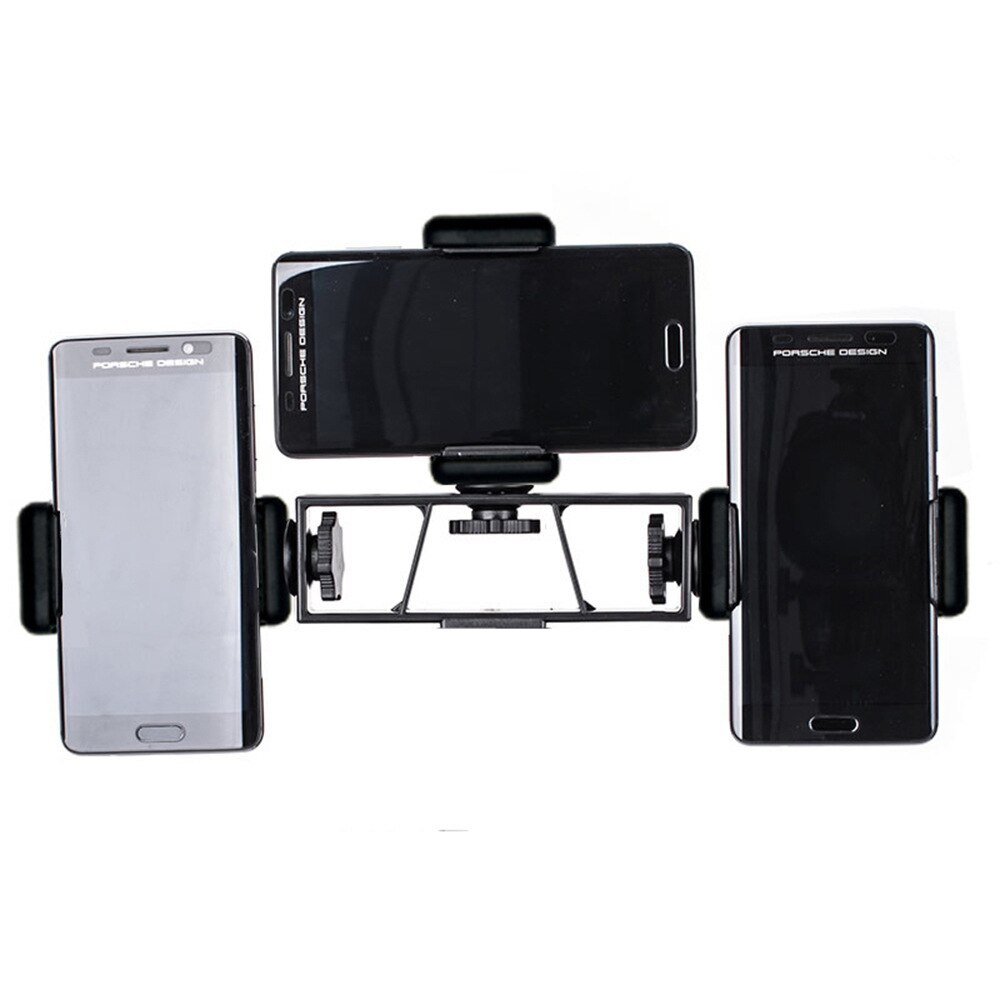 Drie Positie Multi Camera Stand Clip Bracket Houder 3-Positie Mobiele Telefoon Statief 1/4 Connector Mount Video Live-uitzending