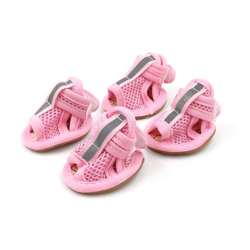 Zomer Hond Schoenen Ademende Mesh Puppy Hond Schoenen Voor Kleine Honden Katten Cute Antislip Chihuahua Pug Sandalen schoen Snoep Kleuren: Roze / 4