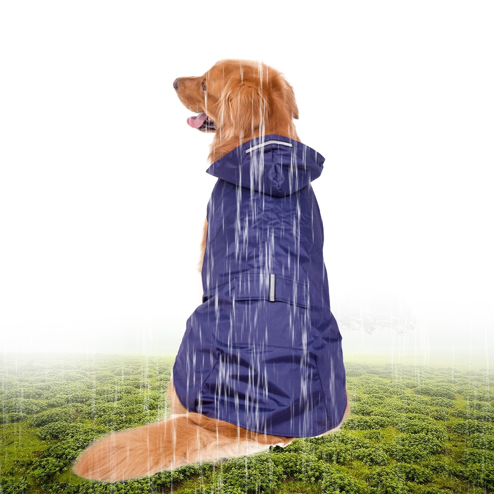 4xl/5xl/6xl hund regnfrakke reflekterende kæledyr hund regnfrakke vandtæt til mellemstore store hunde regntøj med snor hul hundejakke stor