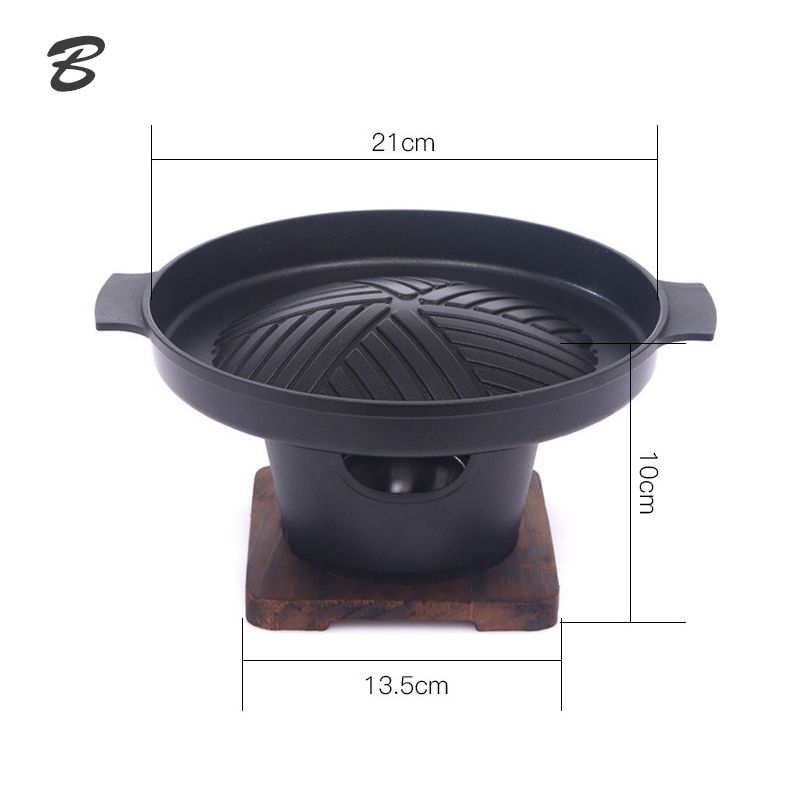 Mini Barbecue Grill Japanese Alcohol BBQ Stove Smokeless Portable Indoor Outdoor Grill Oven Plate Roasting Cooker Meat Tools: B