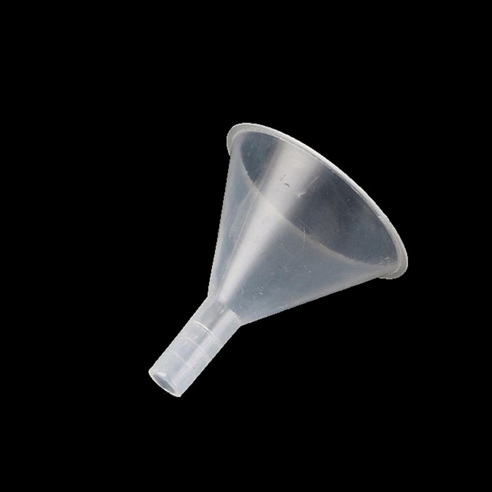 Embudos de plástico de 120mm, botella vacía de llenado de aceite esencial líquido de Perfume, embudo de embalaje, suministros de análisis de laboratorio, 10 piezas